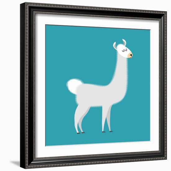 Lama Isolated. Cute Alpaca Animal. South American Mammal-popaukropa-Framed Art Print