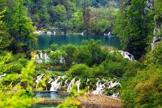 Path near A Forest Lake with Fish in Plitvice Lakes National Park, Croatia-Lamarinx-Framed Photographic Print