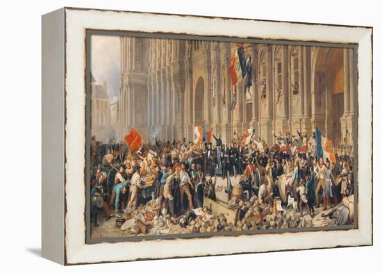 Lamartine Rejects the Red Flag in 1848-Felix Philippoteaux-Framed Premier Image Canvas