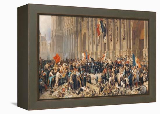 Lamartine Rejects the Red Flag in 1848-Felix Philippoteaux-Framed Premier Image Canvas