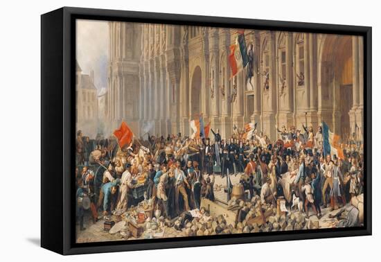 Lamartine Rejects the Red Flag in 1848-Felix Philippoteaux-Framed Premier Image Canvas