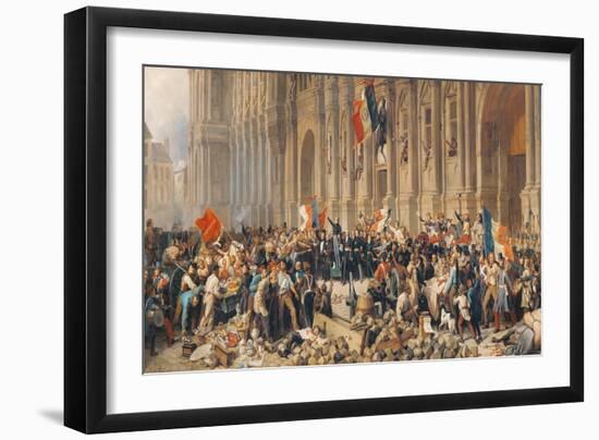 Lamartine Rejects the Red Flag in 1848-Felix Philippoteaux-Framed Giclee Print