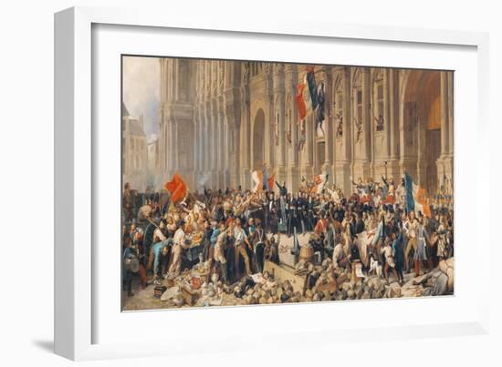 Lamartine Rejects the Red Flag in 1848-Felix Philippoteaux-Framed Giclee Print