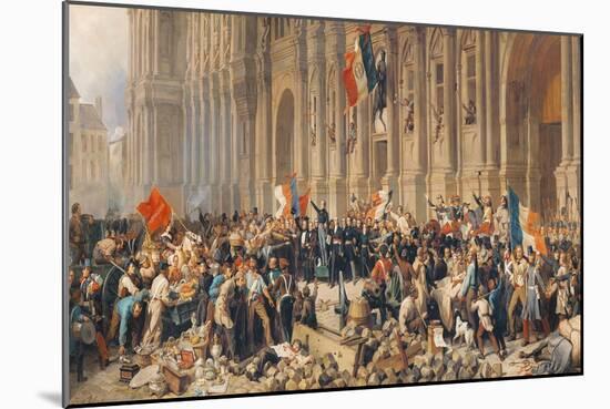 Lamartine Rejects the Red Flag in 1848-Felix Philippoteaux-Mounted Giclee Print