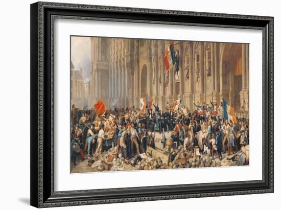 Lamartine Rejects the Red Flag in 1848-Felix Philippoteaux-Framed Giclee Print