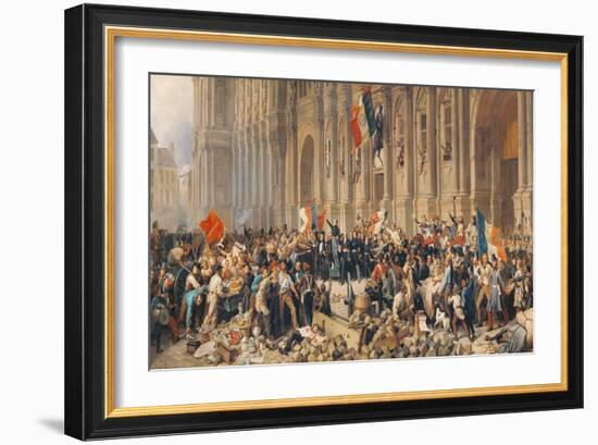 Lamartine Rejects the Red Flag in 1848-Felix Philippoteaux-Framed Giclee Print