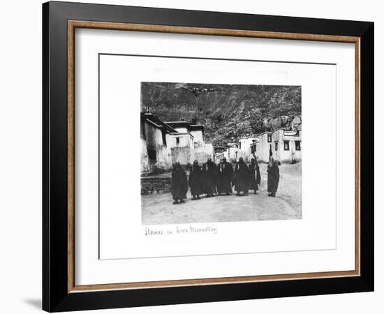 Lamas in Sera Monastery, Lhasa, Tibet, 1903-04-John Claude White-Framed Giclee Print