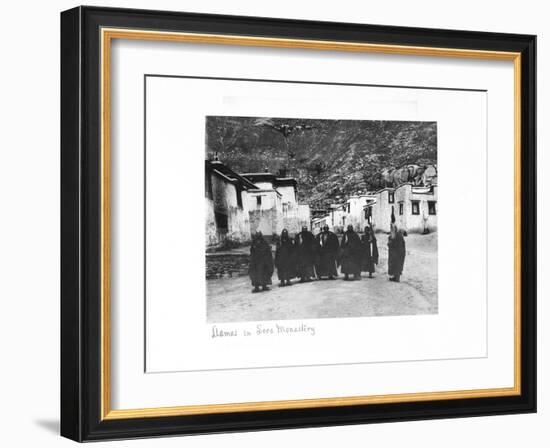 Lamas in Sera Monastery, Lhasa, Tibet, 1903-04-John Claude White-Framed Giclee Print