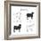 Lamb Cut Scheme - B&W-ONiONAstudio-Framed Art Print