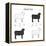 Lamb Cut Scheme - B&W-ONiONAstudio-Framed Stretched Canvas