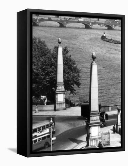 Lambeth Bridge Columns-null-Framed Premier Image Canvas