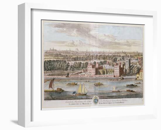 Lambeth Palace, Seat of the Archbishop of Canterbury Engraved by Johannes Kip-Leonard Knyff-Framed Giclee Print