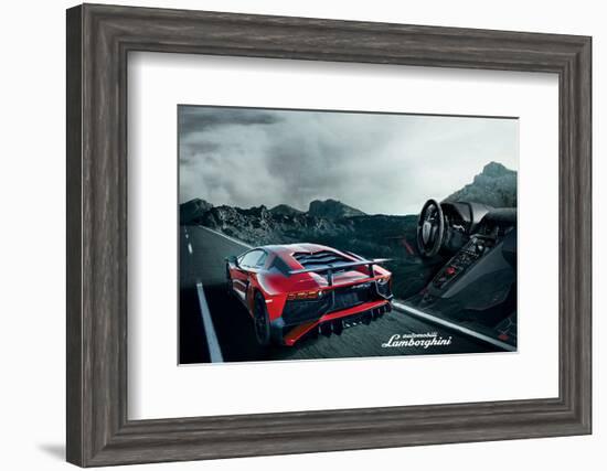 Lamborghini Aventador Cockpit-null-Framed Art Print