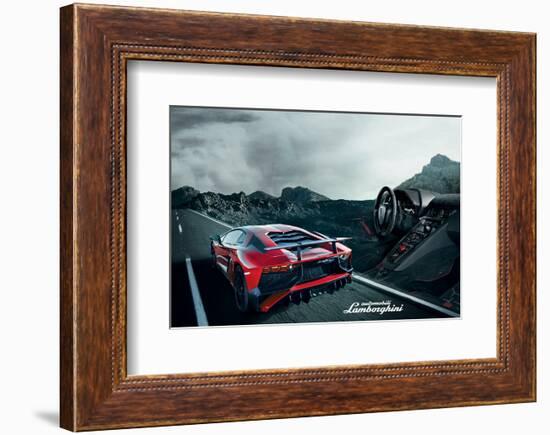 Lamborghini Aventador Cockpit-null-Framed Art Print