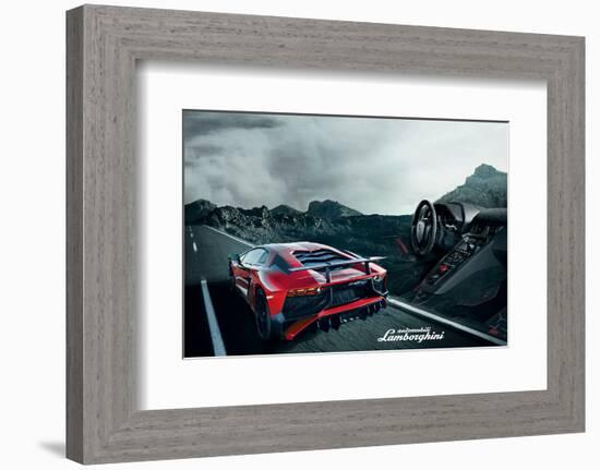 Lamborghini Aventador Cockpit-null-Framed Art Print