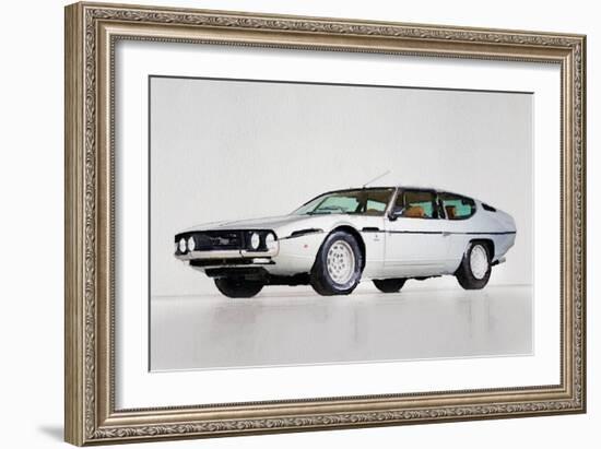 Lamborghini Espada Watercolor-NaxArt-Framed Art Print