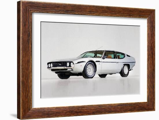 Lamborghini Espada Watercolor-NaxArt-Framed Art Print