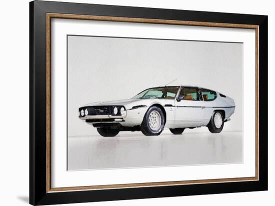 Lamborghini Espada Watercolor-NaxArt-Framed Art Print