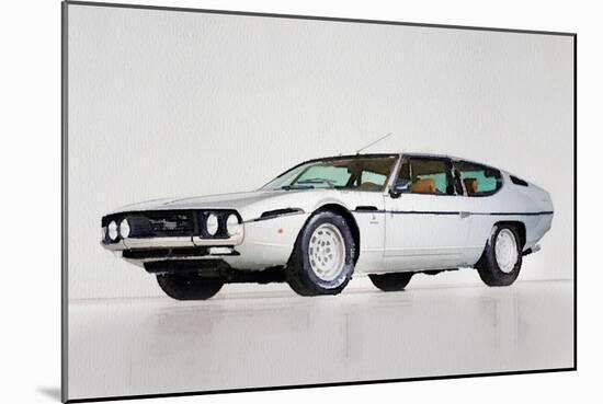 Lamborghini Espada Watercolor-NaxArt-Mounted Art Print