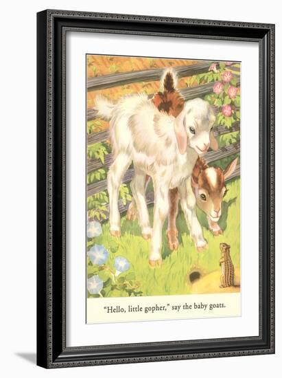 Lambs and Gopher-null-Framed Art Print