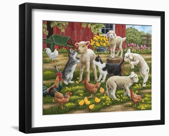 Lambs on the Loose-William Vanderdasson-Framed Giclee Print