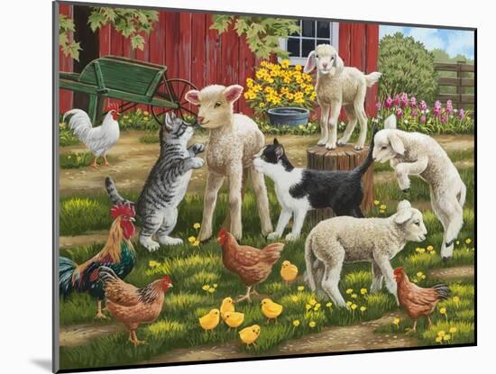 Lambs on the Loose-William Vanderdasson-Mounted Giclee Print