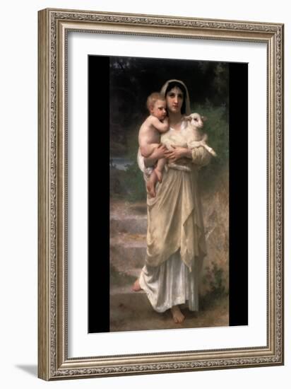 Lambs-William Adolphe Bouguereau-Framed Art Print