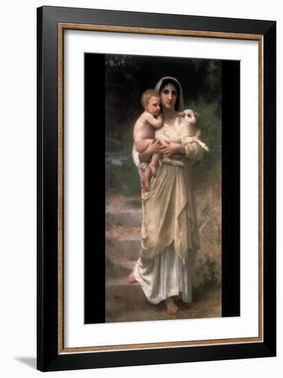 Lambs-William Adolphe Bouguereau-Framed Art Print