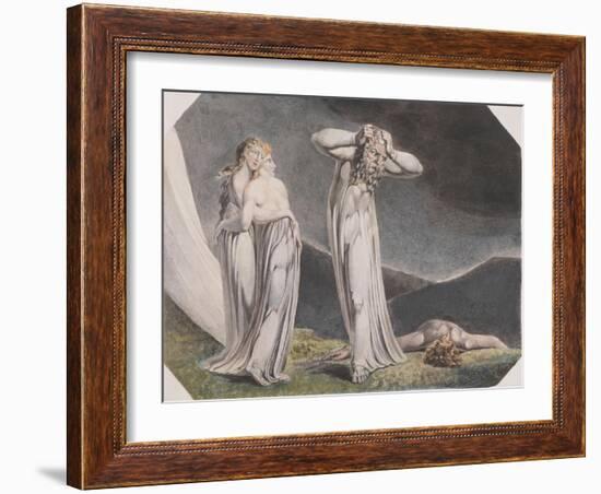 Lamech and His Two Wives-William Blake-Framed Giclee Print