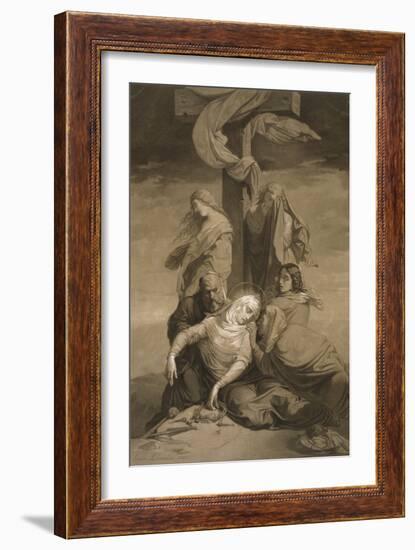 Lamentation at the Foot of the Cross-Henri Lehmann-Framed Art Print