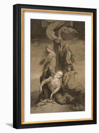 Lamentation at the Foot of the Cross-Henri Lehmann-Framed Art Print