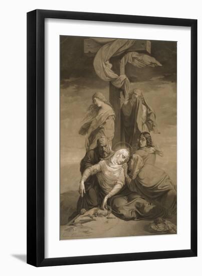 Lamentation at the Foot of the Cross-Henri Lehmann-Framed Art Print