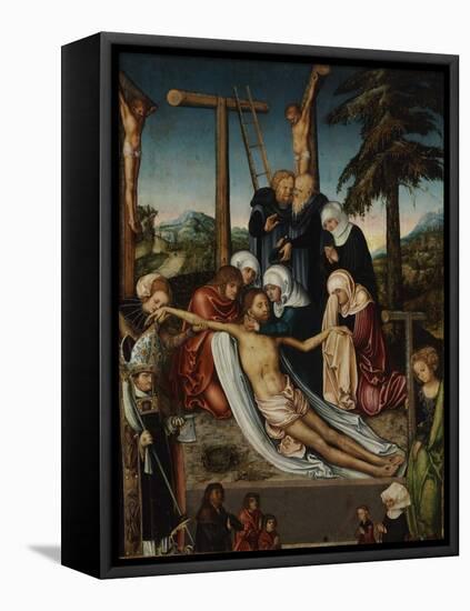 Lamentation Du Christ Mort Avec Saint Wolfgang, Ste Helene - the Lamentation over Christ with Saint-Lucas the Elder Cranach-Framed Premier Image Canvas