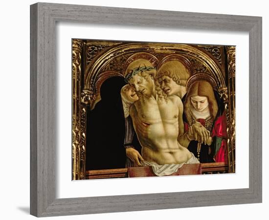 Lamentation of the Dead Christ, Detail from the Sant'Emidio Polyptych, 1473-Carlo Crivelli-Framed Giclee Print