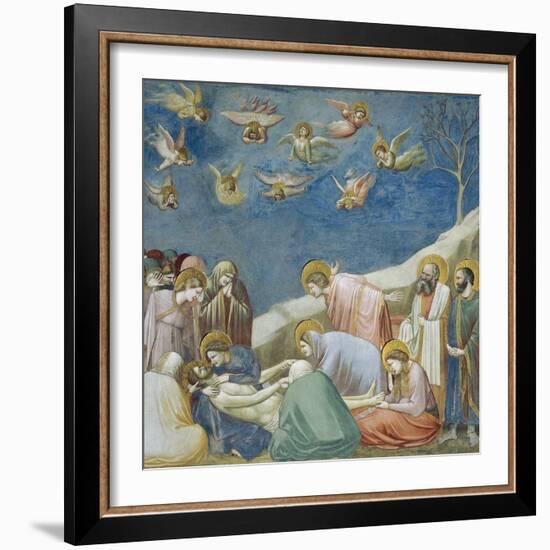 Lamentation over Dead Christ, Detail from Life and Passion of Christ, 1303-1305-Giotto di Bondone-Framed Giclee Print