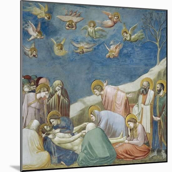 Lamentation over Dead Christ, Detail from Life and Passion of Christ, 1303-1305-Giotto di Bondone-Mounted Giclee Print