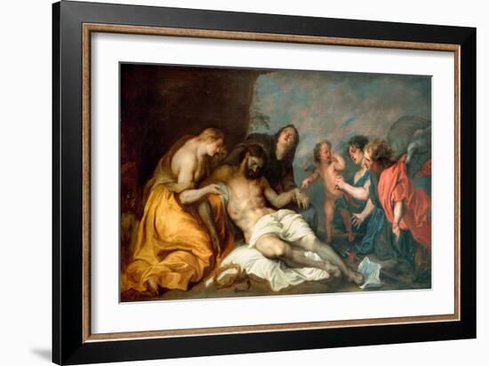 Lamentation Sur La Mort Du Christ  (The Lamentation over Christ) Peinture D'anthonis (Anton Ou Ant-Anthony Van Dyck-Framed Giclee Print