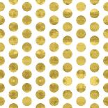 White and Gold Pattern. Abstract Geometric Modern Polka Dot Background. Vector Illustration.Shiny B-Lami Ka-Mounted Art Print