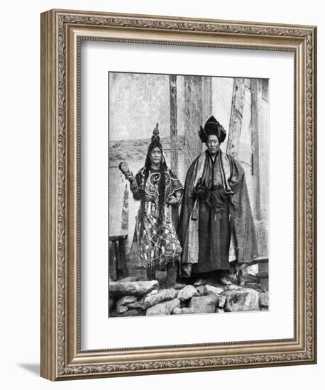 Lamist Priests of Sikkim Wearing Robes, Talung Monastery, India, 1922-John Claude White-Framed Giclee Print