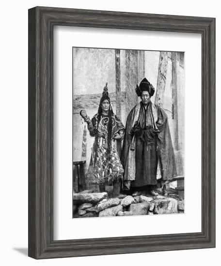 Lamist Priests of Sikkim Wearing Robes, Talung Monastery, India, 1922-John Claude White-Framed Giclee Print