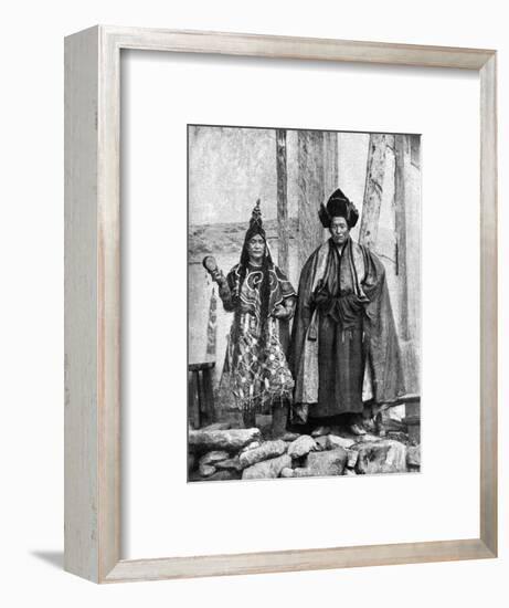 Lamist Priests of Sikkim Wearing Robes, Talung Monastery, India, 1922-John Claude White-Framed Giclee Print
