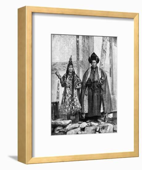 Lamist Priests of Sikkim Wearing Robes, Talung Monastery, India, 1922-John Claude White-Framed Giclee Print