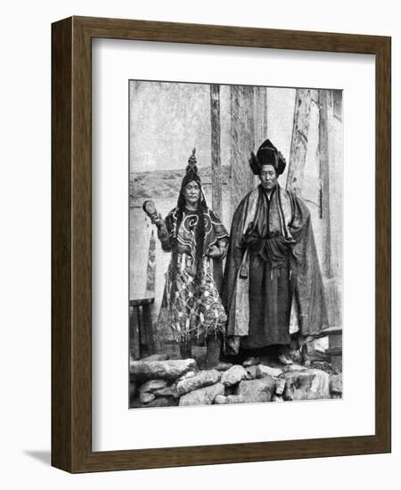 Lamist Priests of Sikkim Wearing Robes, Talung Monastery, India, 1922-John Claude White-Framed Giclee Print