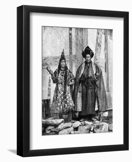 Lamist Priests of Sikkim Wearing Robes, Talung Monastery, India, 1922-John Claude White-Framed Giclee Print