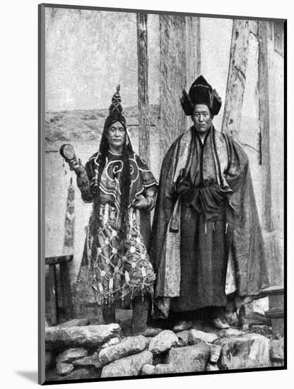 Lamist Priests of Sikkim Wearing Robes, Talung Monastery, India, 1922-John Claude White-Mounted Giclee Print