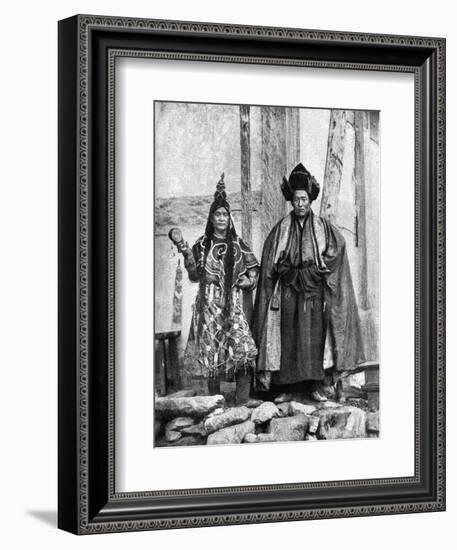 Lamist Priests of Sikkim Wearing Robes, Talung Monastery, India, 1922-John Claude White-Framed Giclee Print