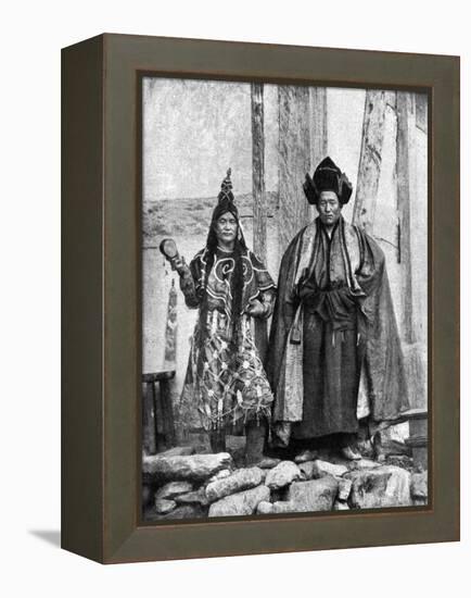 Lamist Priests of Sikkim Wearing Robes, Talung Monastery, India, 1922-John Claude White-Framed Premier Image Canvas