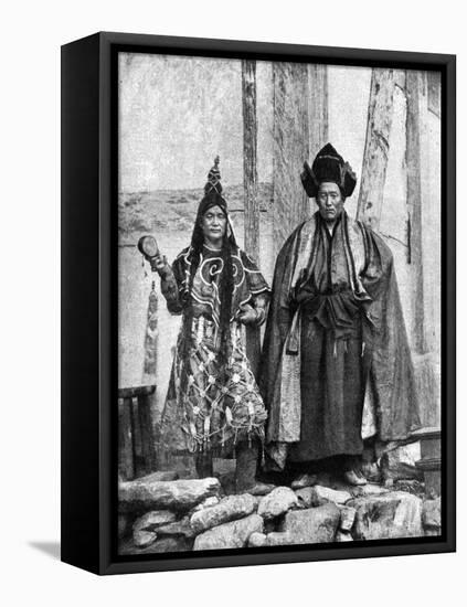 Lamist Priests of Sikkim Wearing Robes, Talung Monastery, India, 1922-John Claude White-Framed Premier Image Canvas