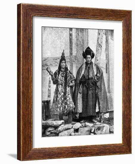 Lamist Priests of Sikkim Wearing Robes, Talung Monastery, India, 1922-John Claude White-Framed Giclee Print