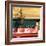 Lamp and Awning Outside Venice Caffe-Mike Burton-Framed Photographic Print